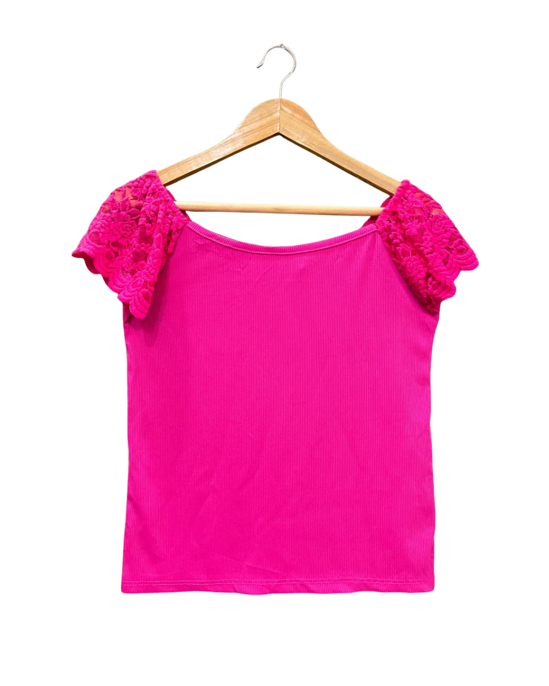 SOLID PINK RUFFLED CAP SLEEVE TOP