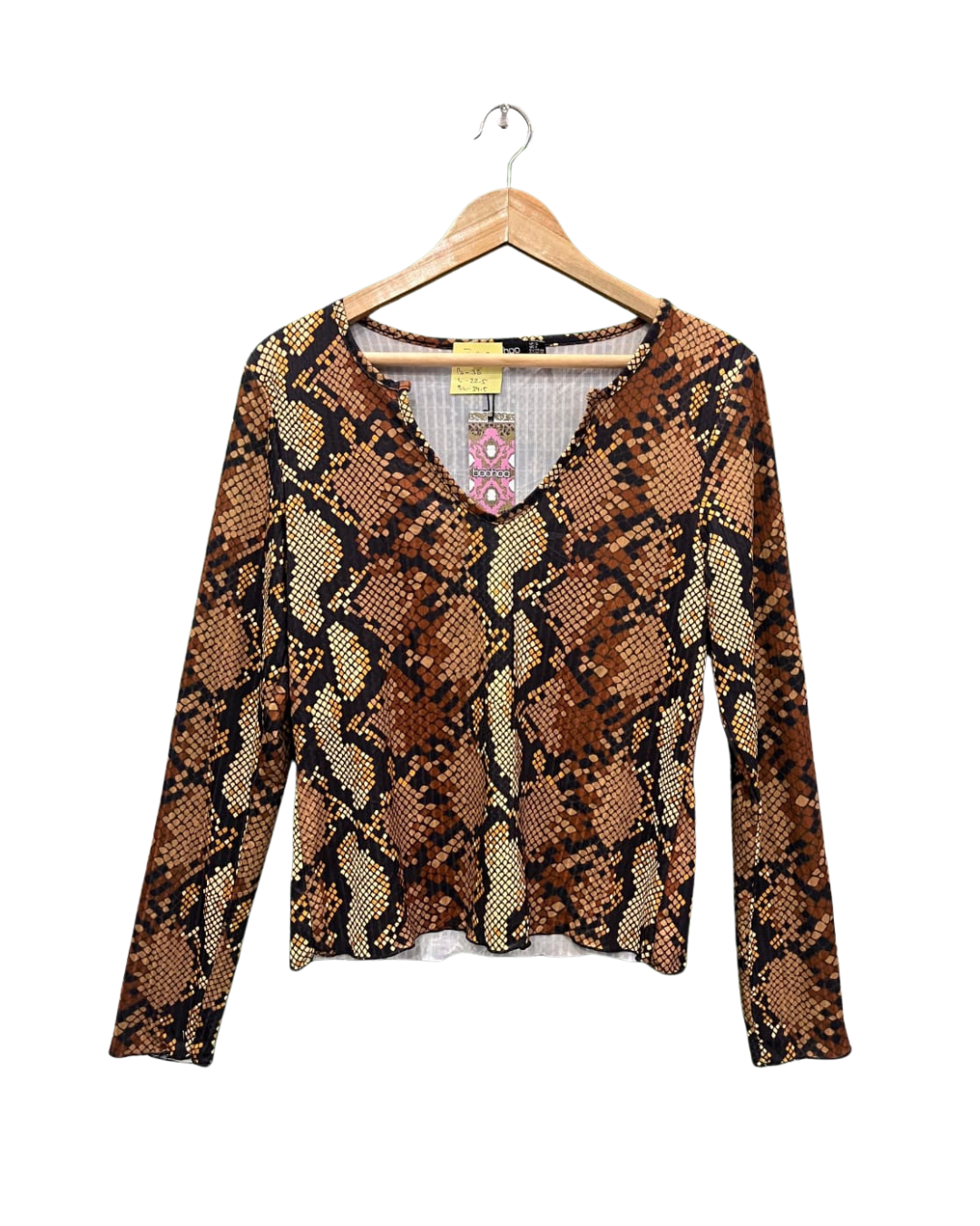 BOOHOO ANIMAL PRINT FULL SLEEVE TOP
