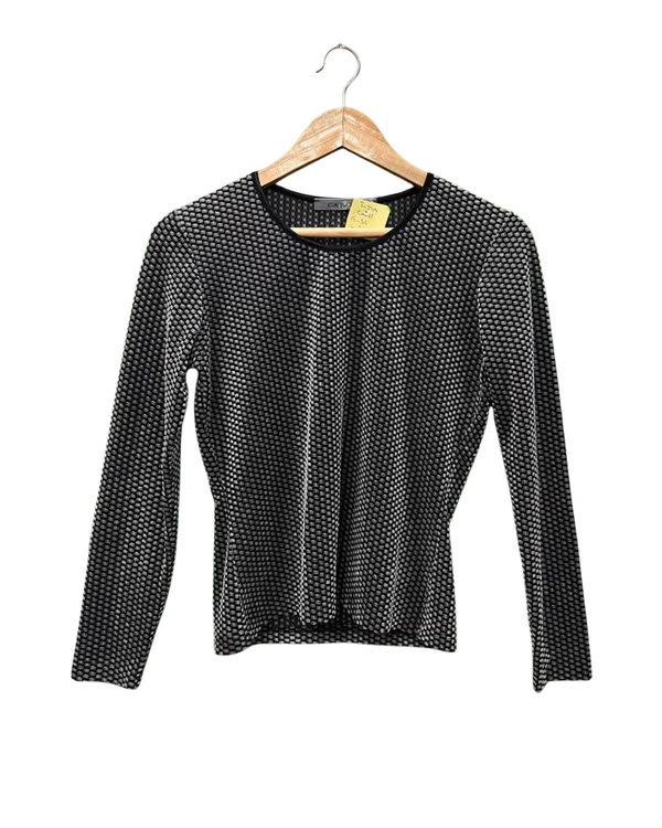 CAROLL BLACK AND SILVER LONG SLEEVE TOP