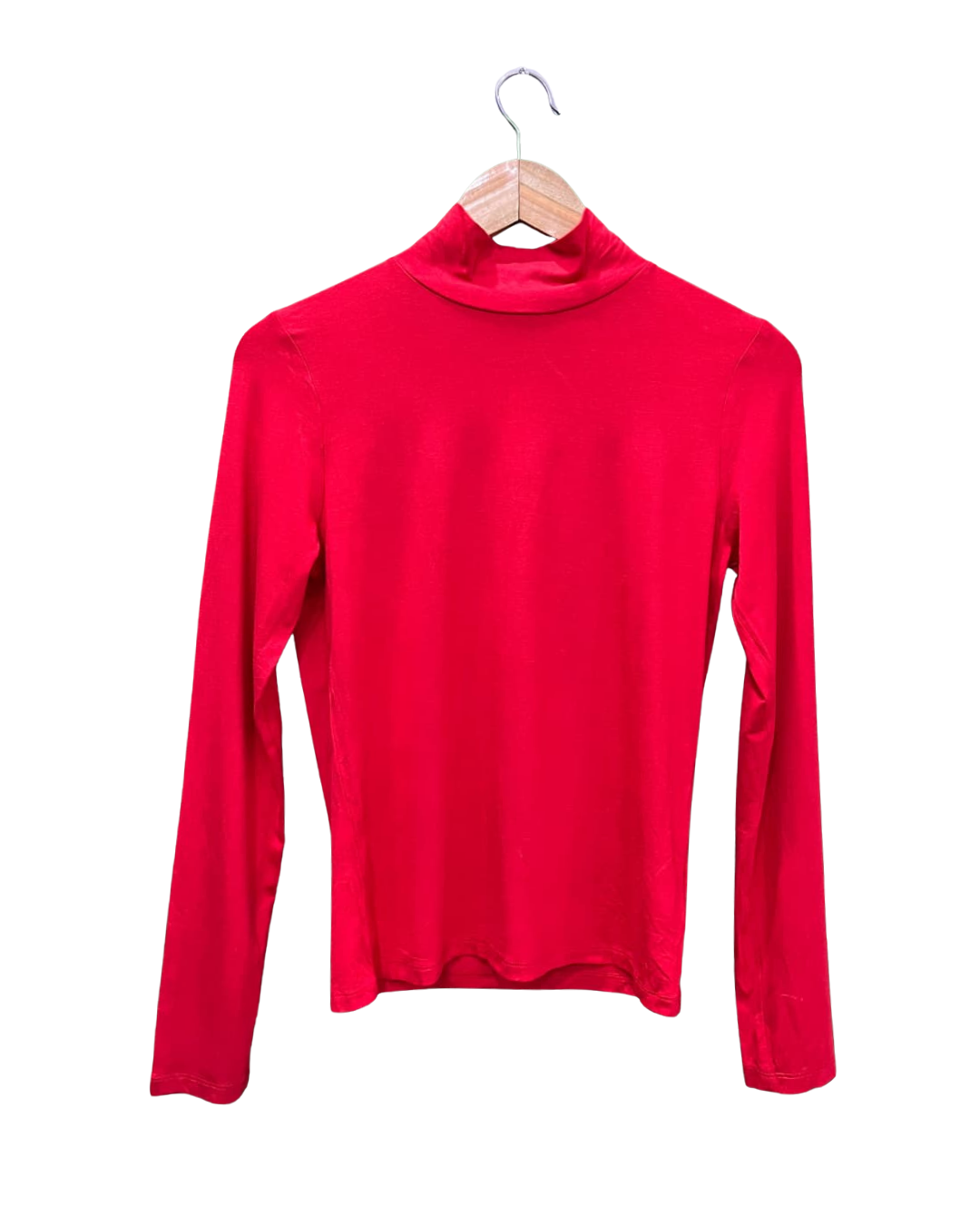 GINA TRICOAT RED TURLE-NECK TOP