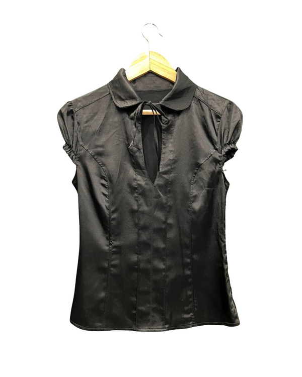 Y2K BLACK SILK TOP