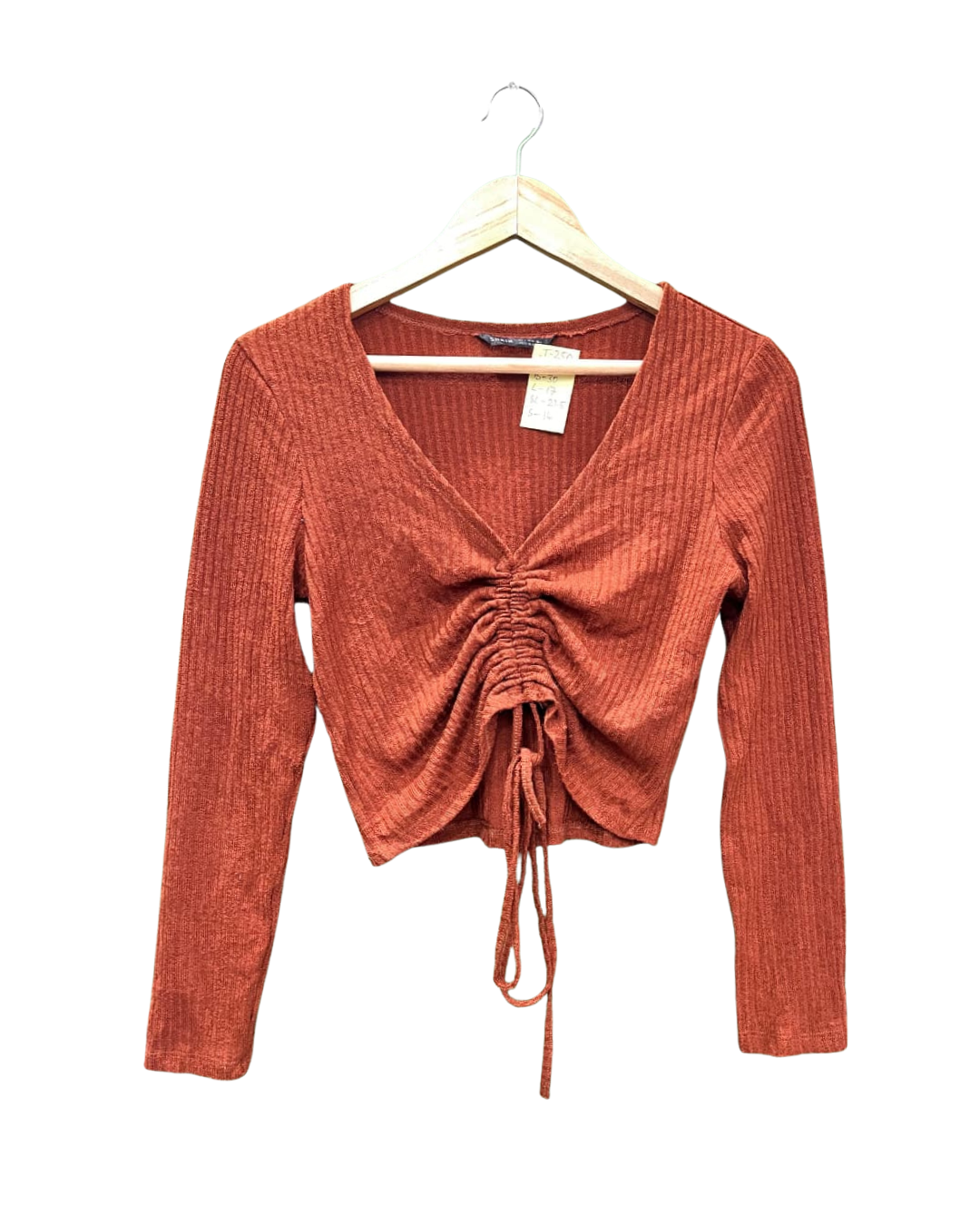 SHEIN ORANGE RIBBED CROP TOP