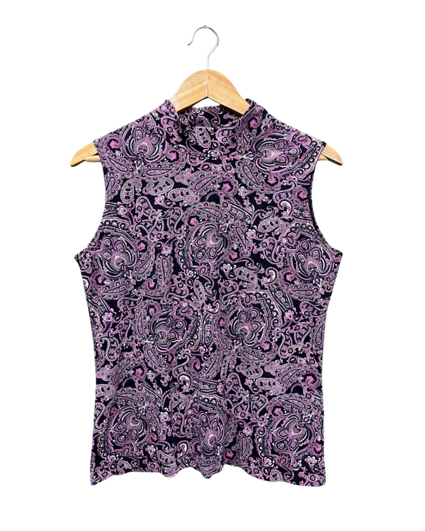 MISS ETAM PURPLE PRINTED TOP