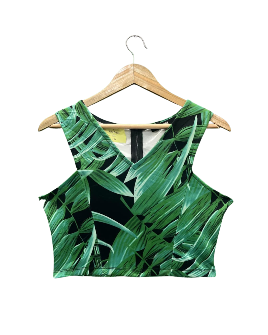 BIKBOK BLACK AND GREEN CROP TOP