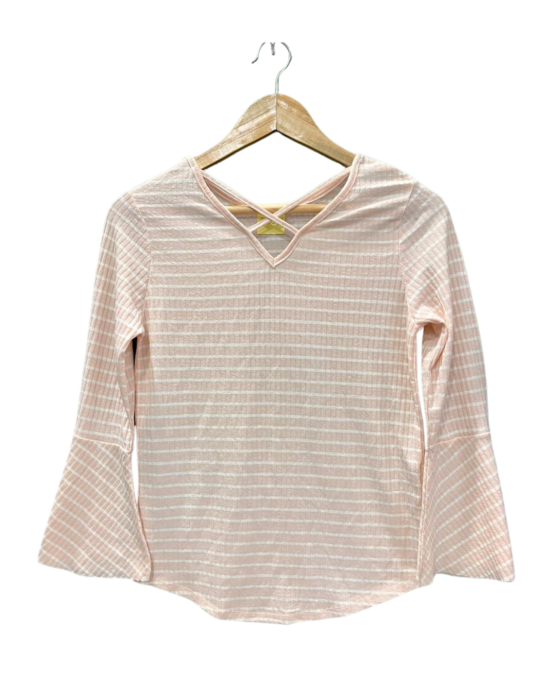 BABY PINK STRIPES LONG SLEEVE TOP