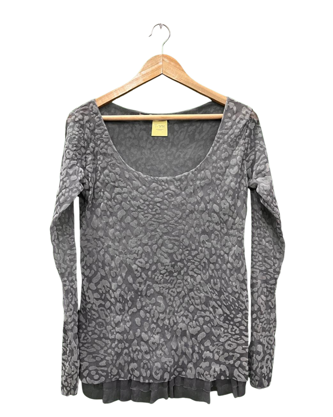 GREY ANIMAL PRINT TOP