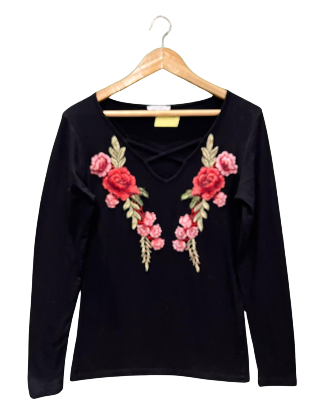AMISU FLORAL EMBROIDERED TOP