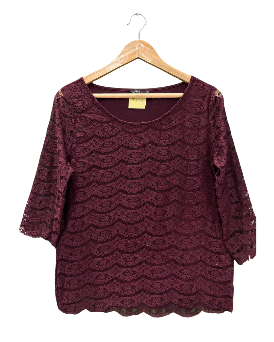 LINDEX BURGUNDY LACE TOP