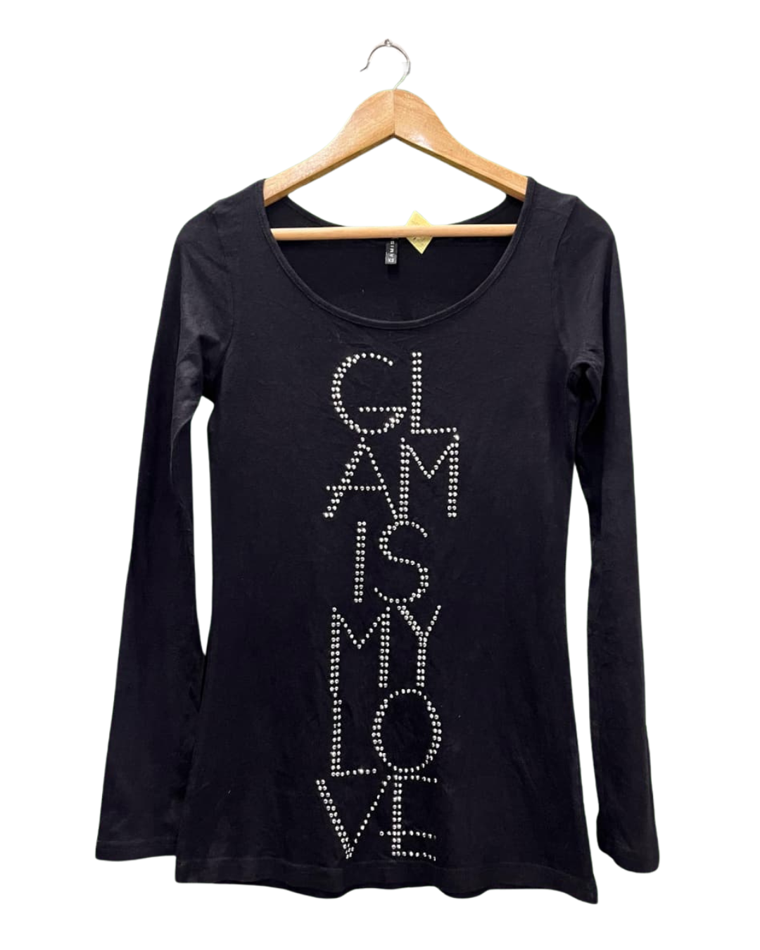 Black "Glam is My Love" Rhinestone Shirt