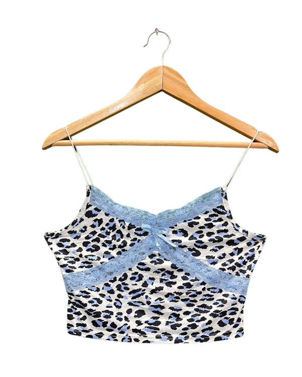 Shein Leopard Print Lace Trim Cami