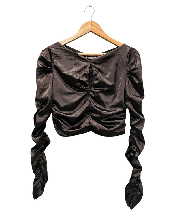 H&M Ruched Long Sleeve Crop Top