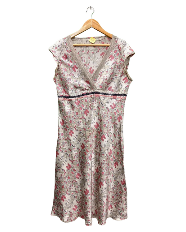Kaffe Floral V-Neck Cap Sleeve Dress