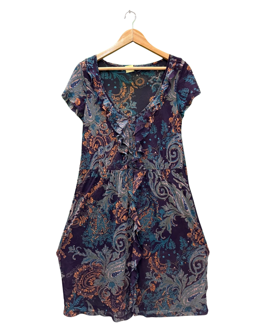 Mexx Tricot Paisley Print Ruffle Dress