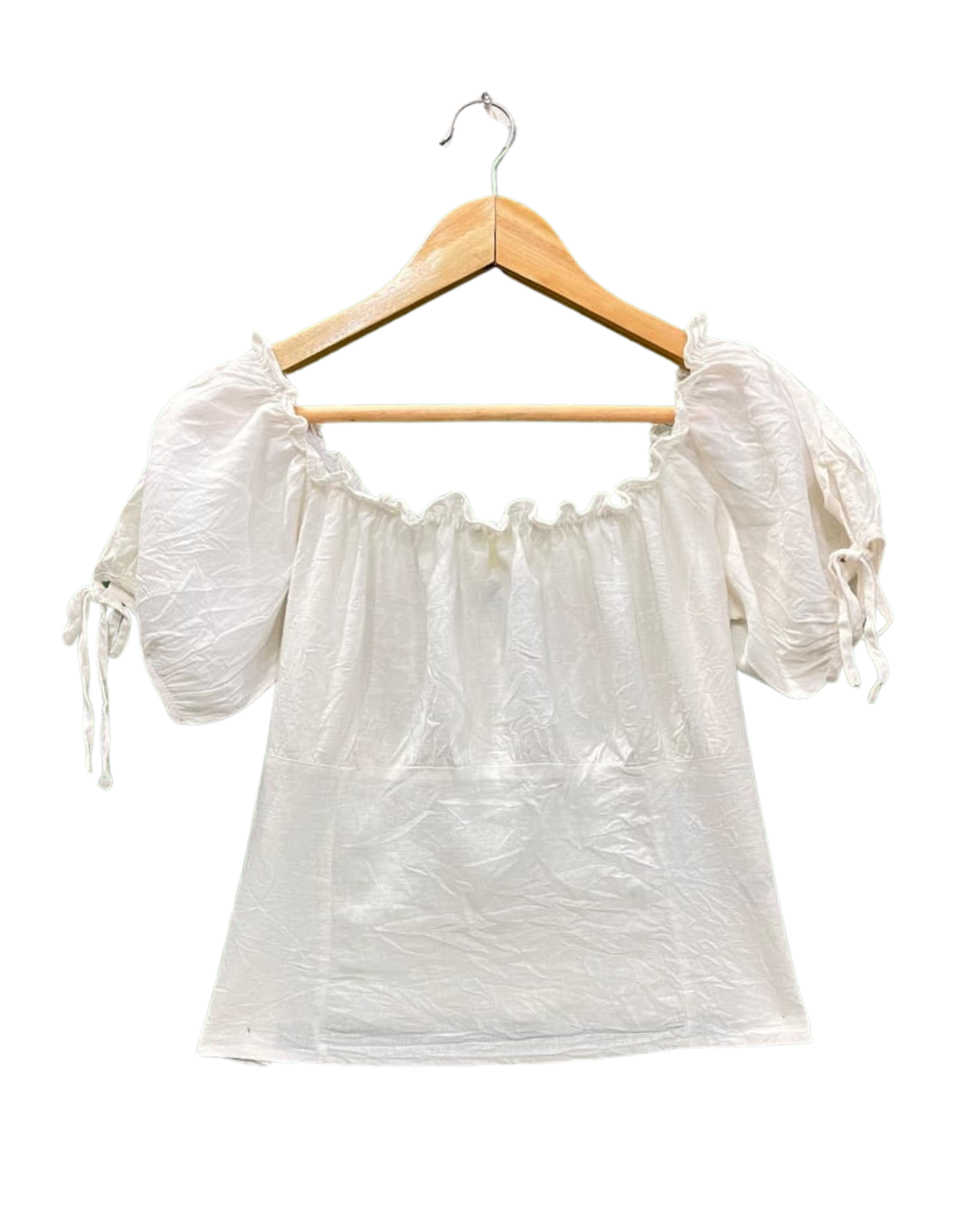 White Puff Sleeve Off-Shoulder Top