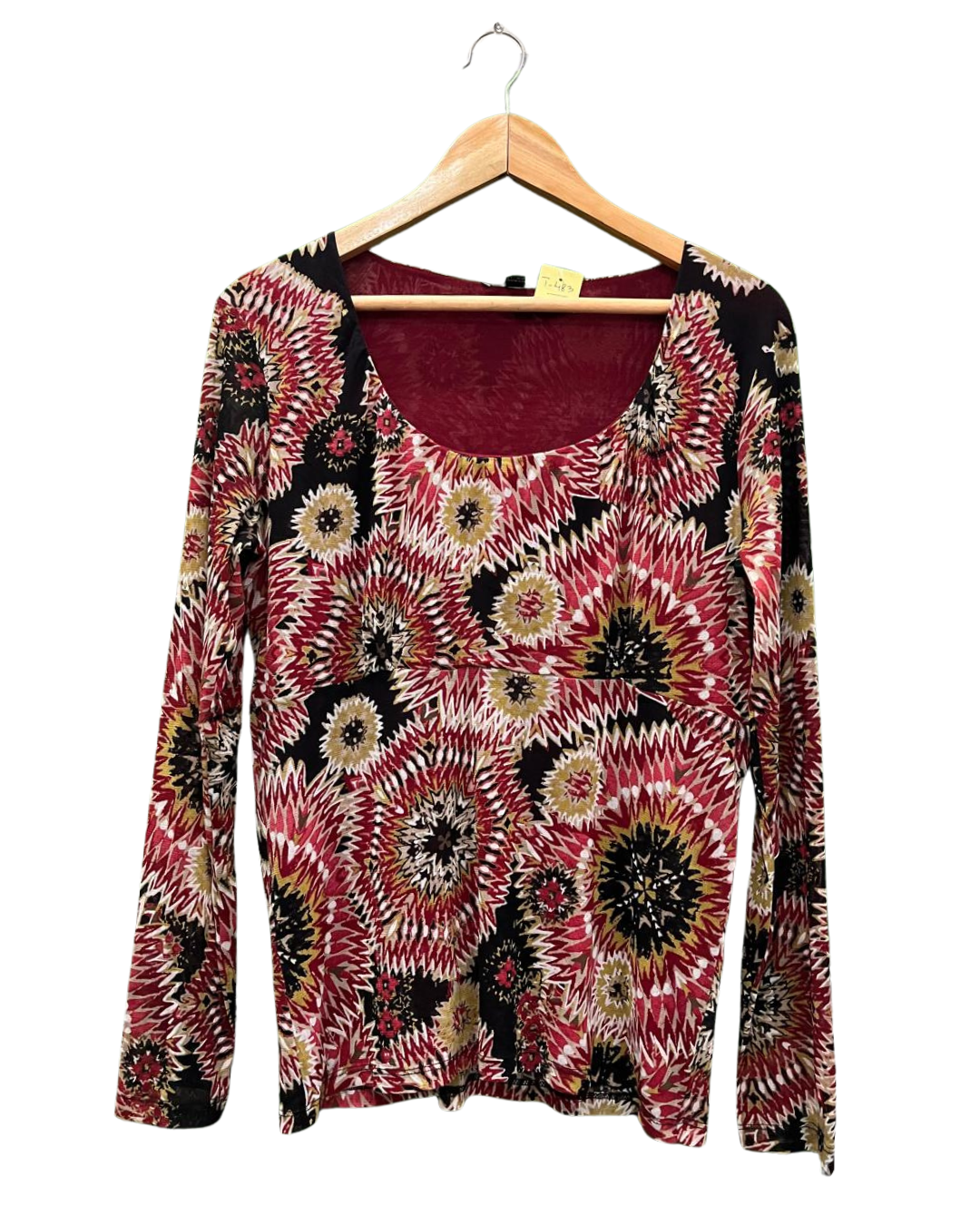 Abstract Print Long-Sleeve Top