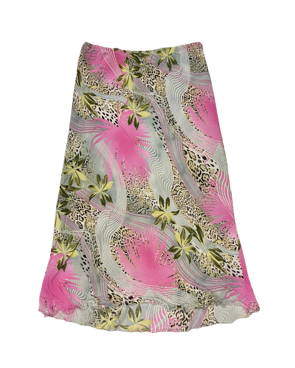 Tropical Wildflower & Animal Print Skirt