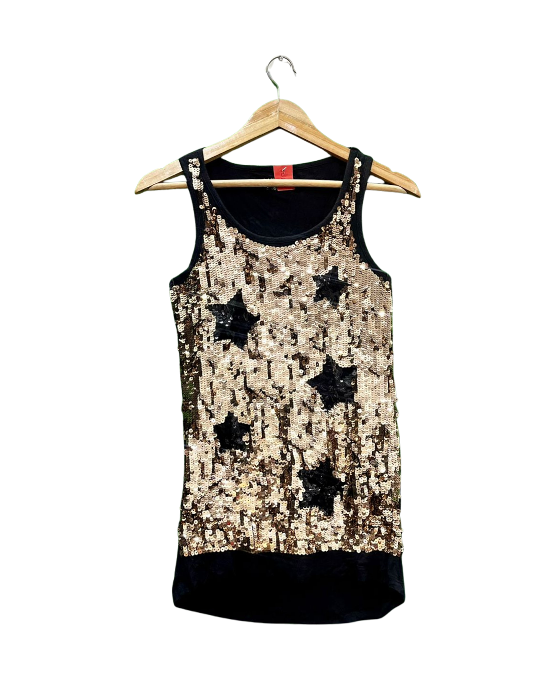 Black and Gold Sequin Tank Top