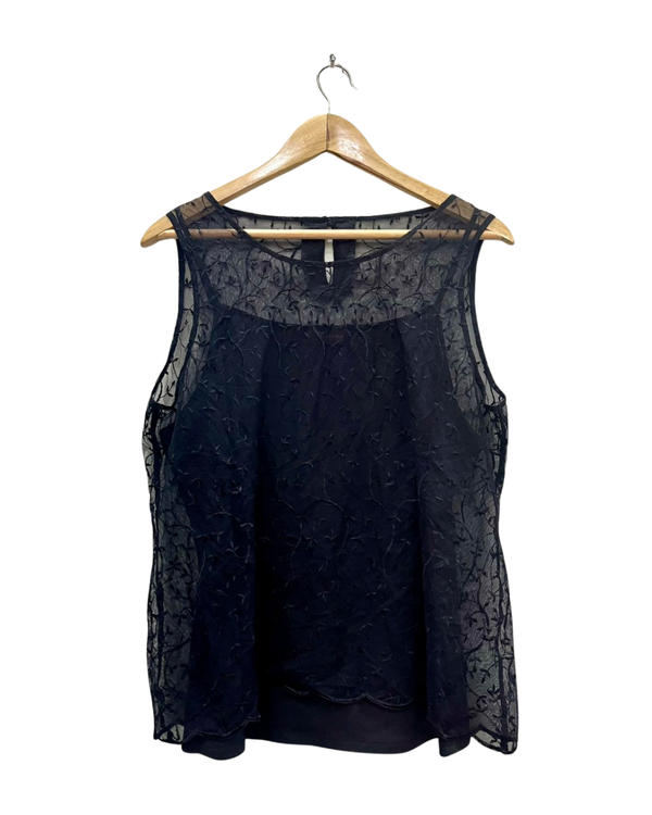 Elegant Black Lace Tank Top
