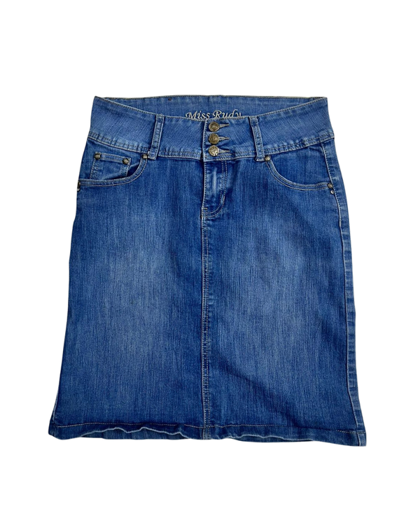 Miss Rudy Dark-Wash Denim Skirt