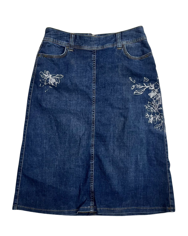 High-Waisted A-Line Denim Skirt