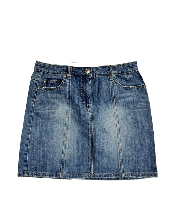 A-Line Medium-Wash Mini Skirt