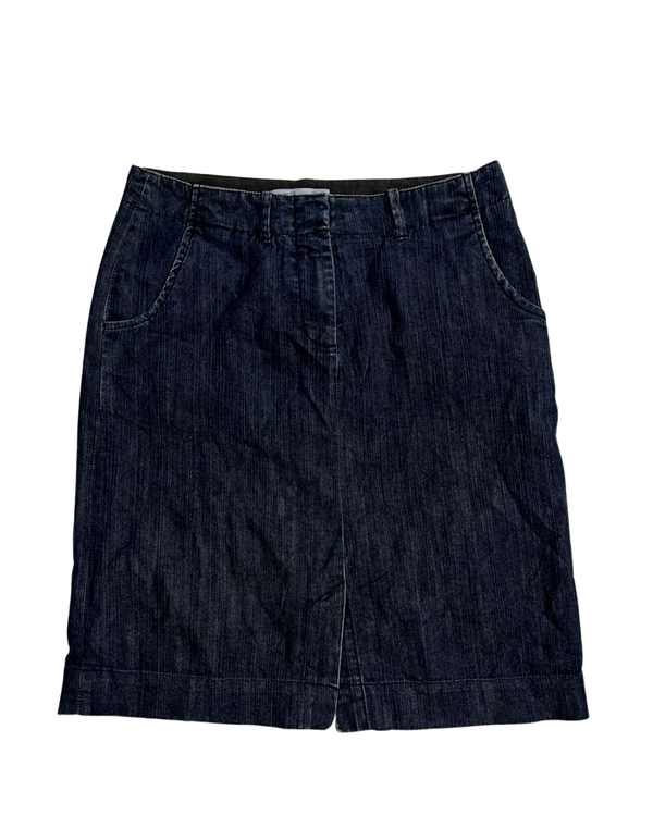 Front Slit Denim Skirt