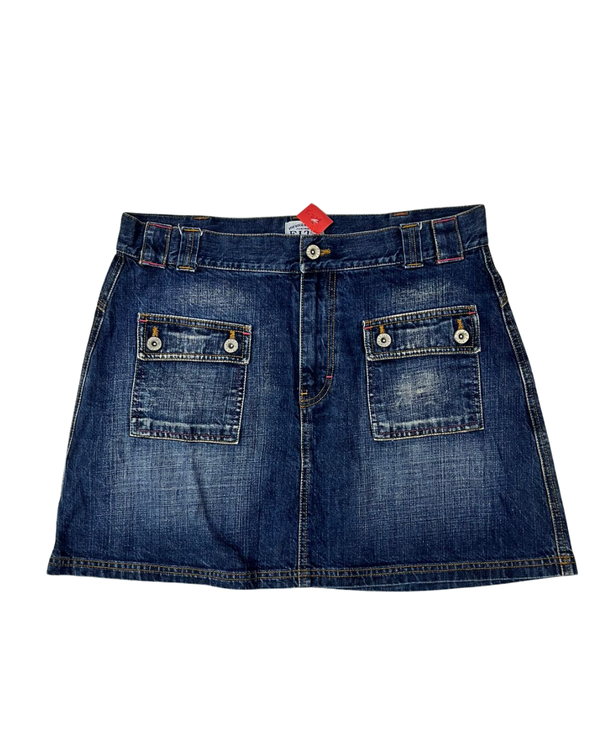 Cargo Pockets Denim Mini Skirt