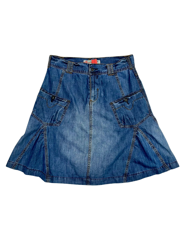 Y2K Style Denim Midi Skirt