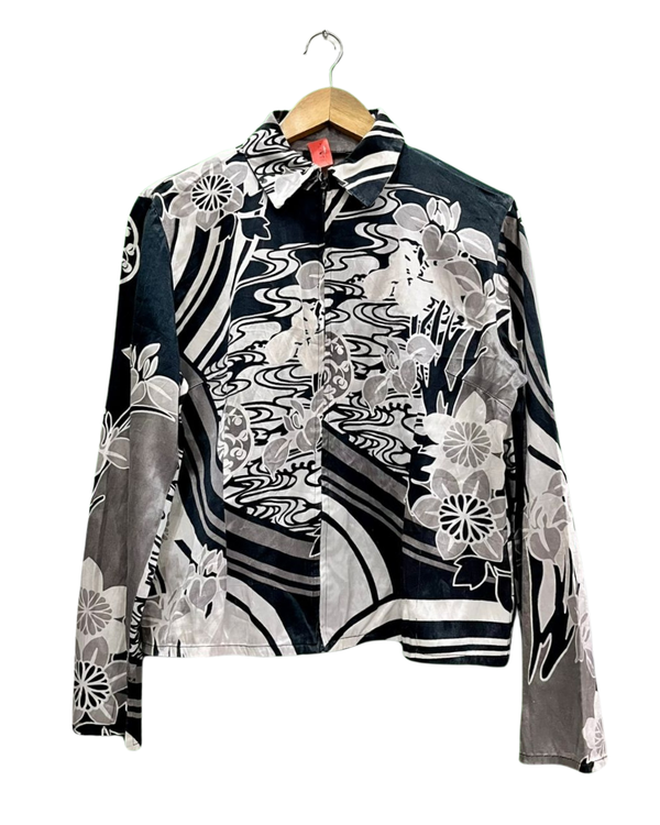 Japanese-Inspired Floral Pattern Jacket