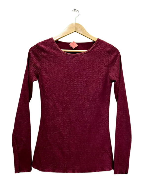 Textured Long-Sleeve Top