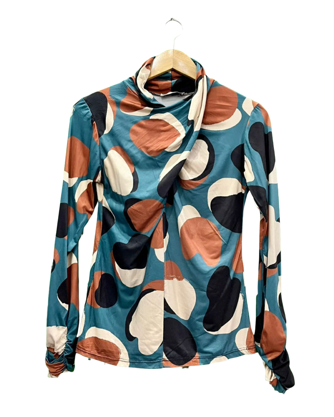 Vintage-Inspired Cowl Neck Top