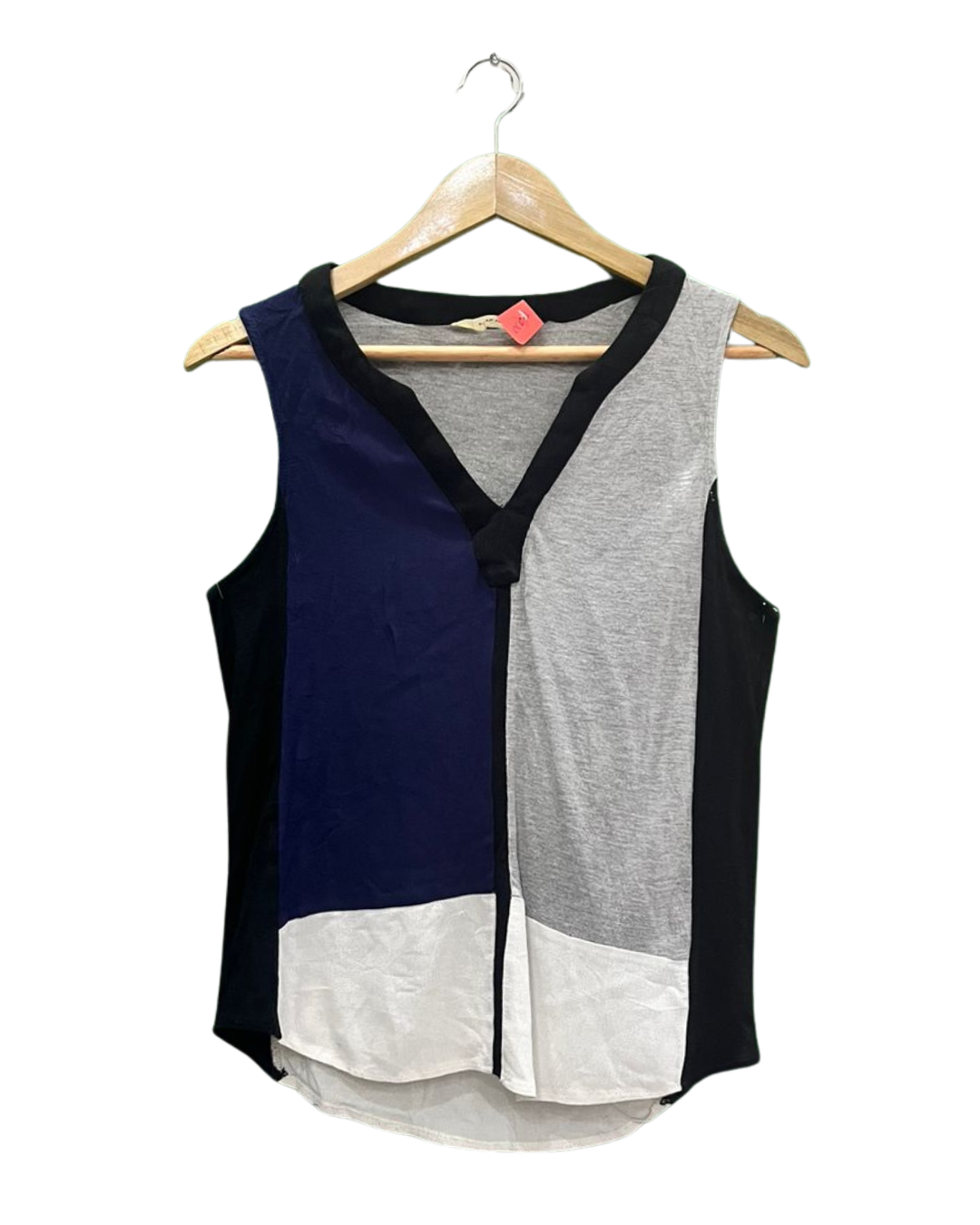 Color-Block Paneled V-Neck Top