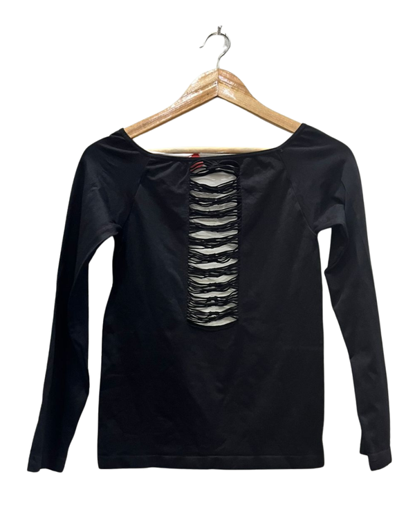 Cut-Out Back Long-Sleeve Top