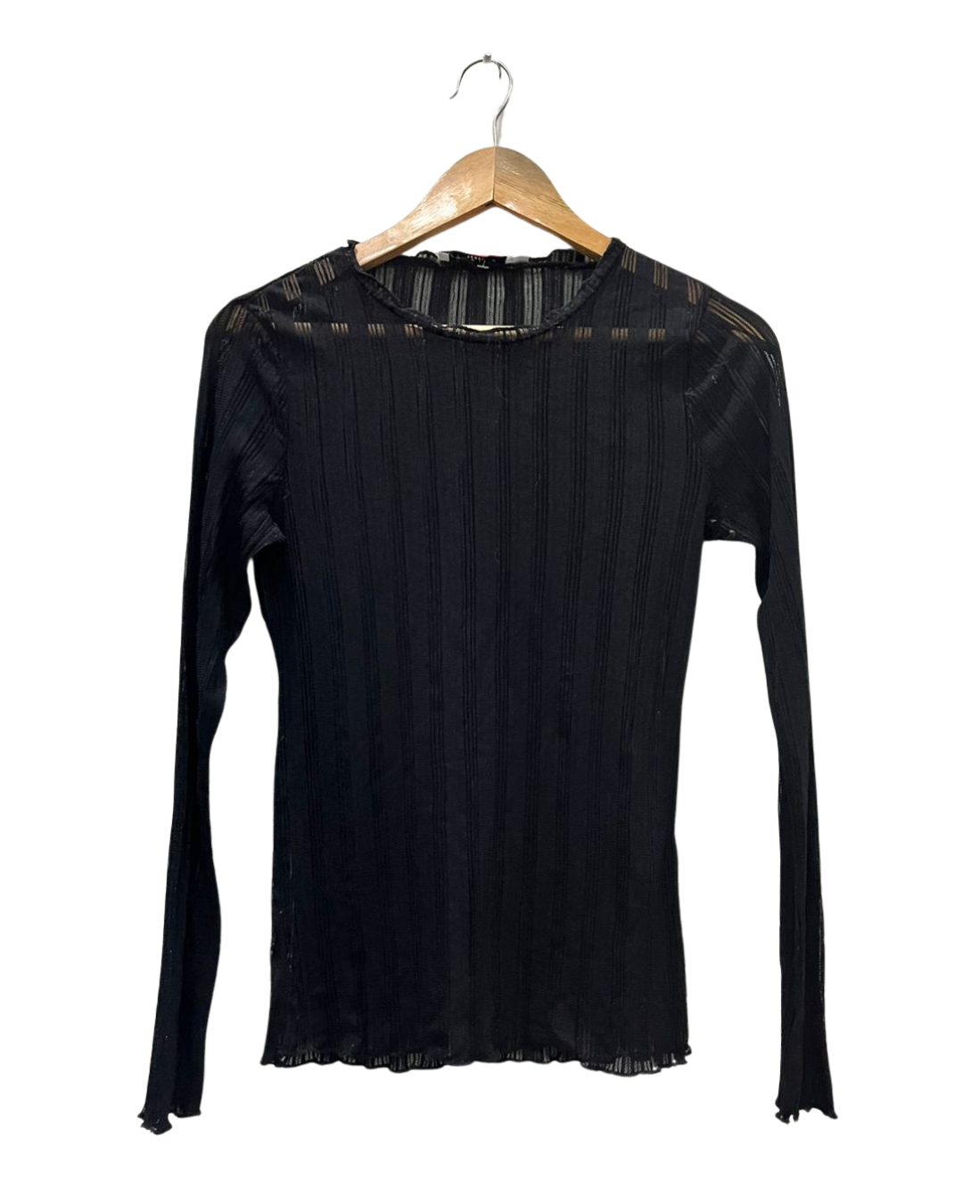 Y2K Style Black Sheer Top