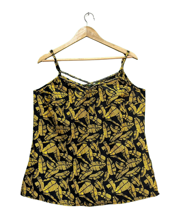 Tropical Print Crisscross Strap Cami