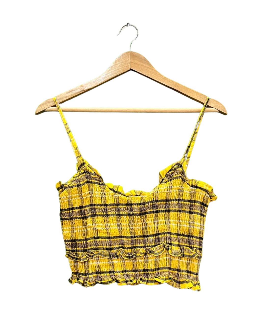 Y2K Style Plaid Ruffle Cami Top