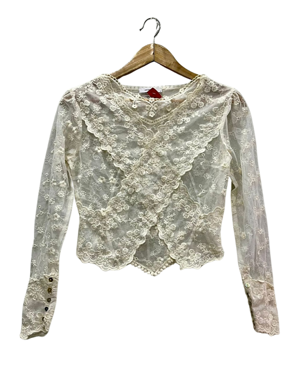 Victorian Lace Overlap Top