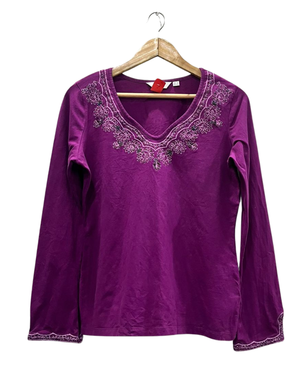 Classic Purple Embroidered Top