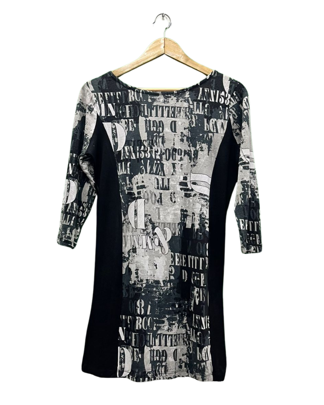 Black and White Graphic Print Dress