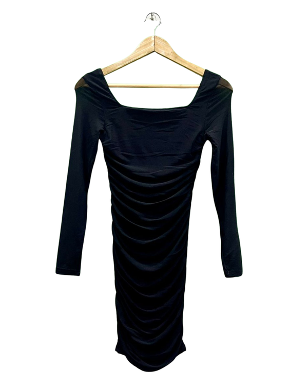 Black Ruched Party Short Dress