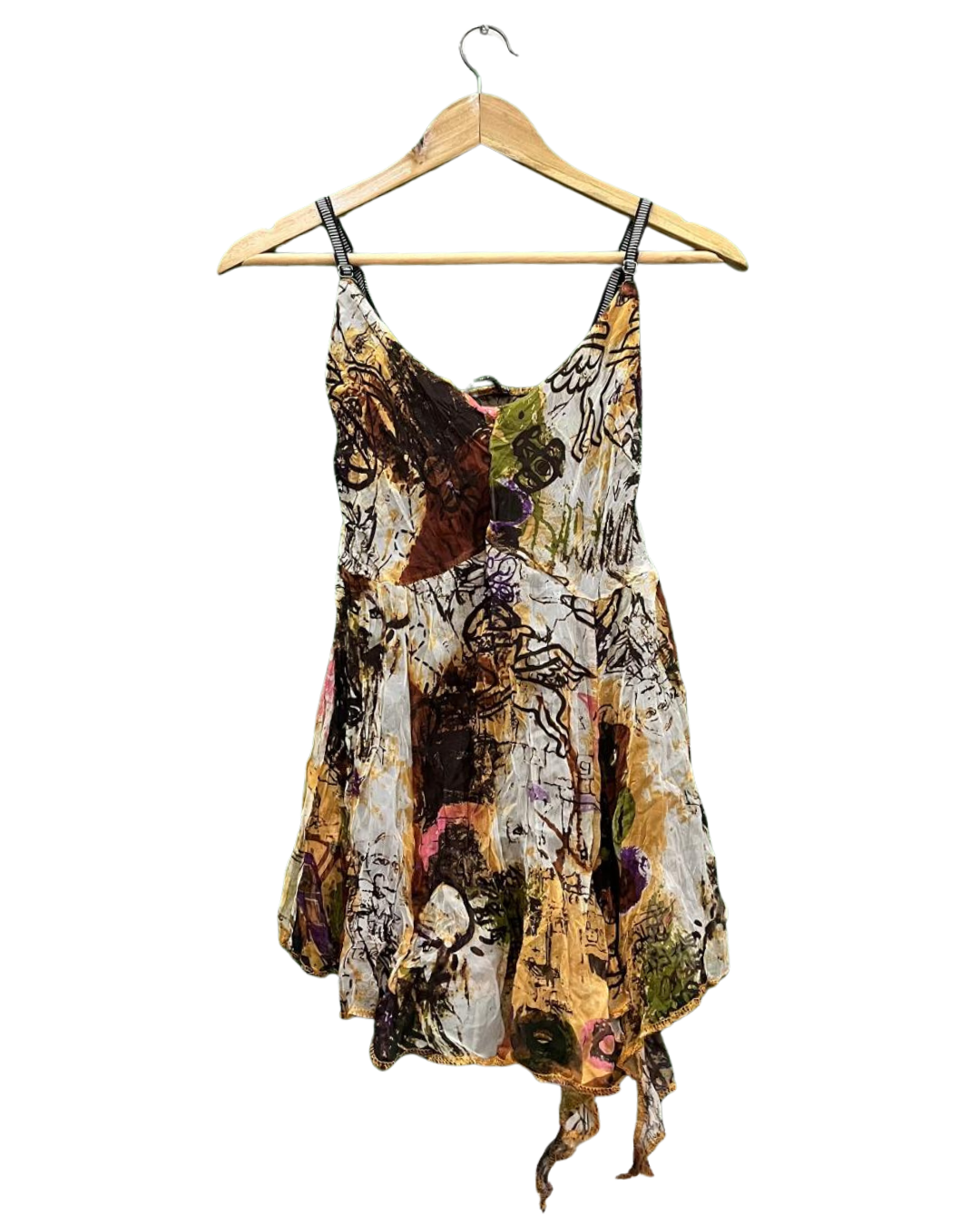 Abstract Print Asymmetrical Hem Cami