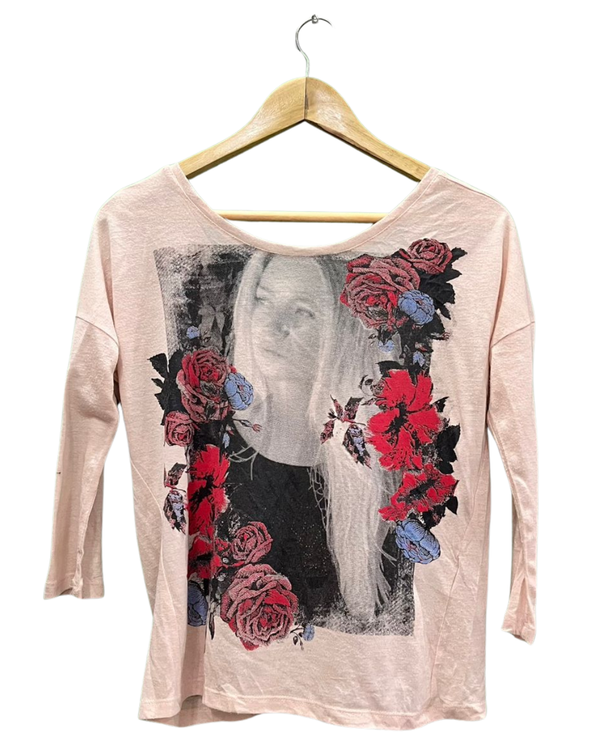 Floral Graphic Print Long-Sleeve Shirt