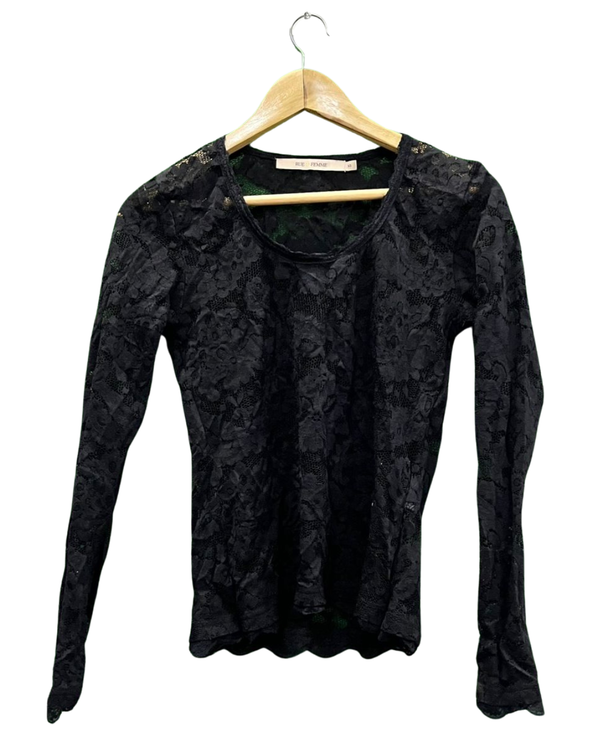 Black Floral Lace Top