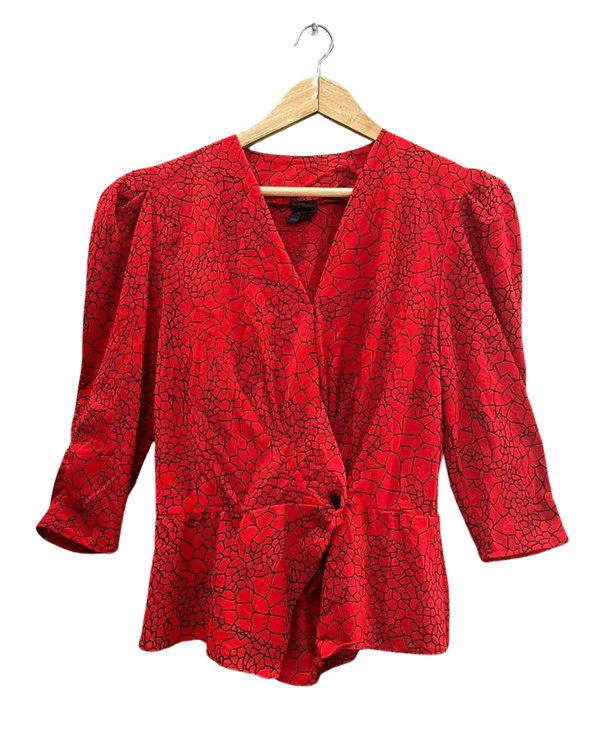 Vintage-Inspired Reptilian Print Top