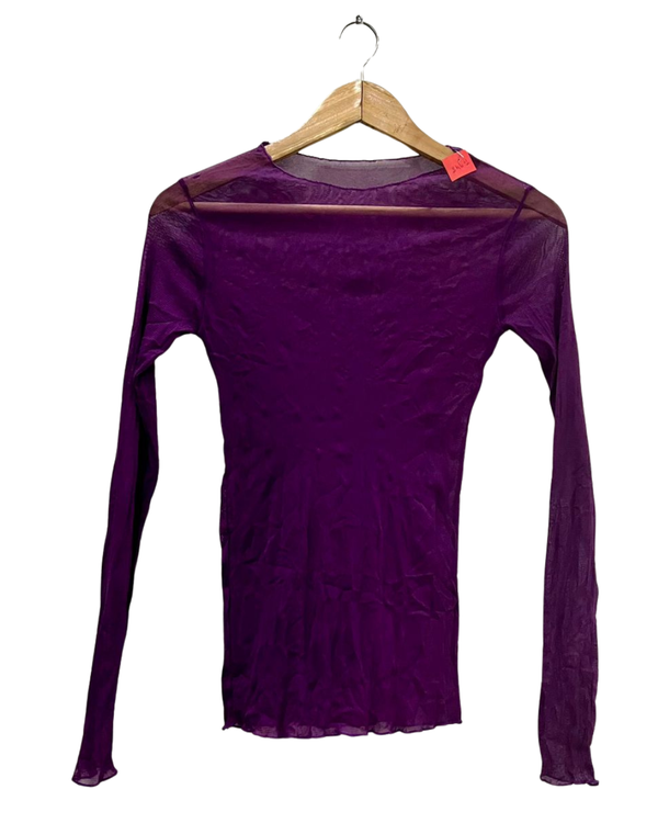 Purple Mesh Long-Sleeve Top