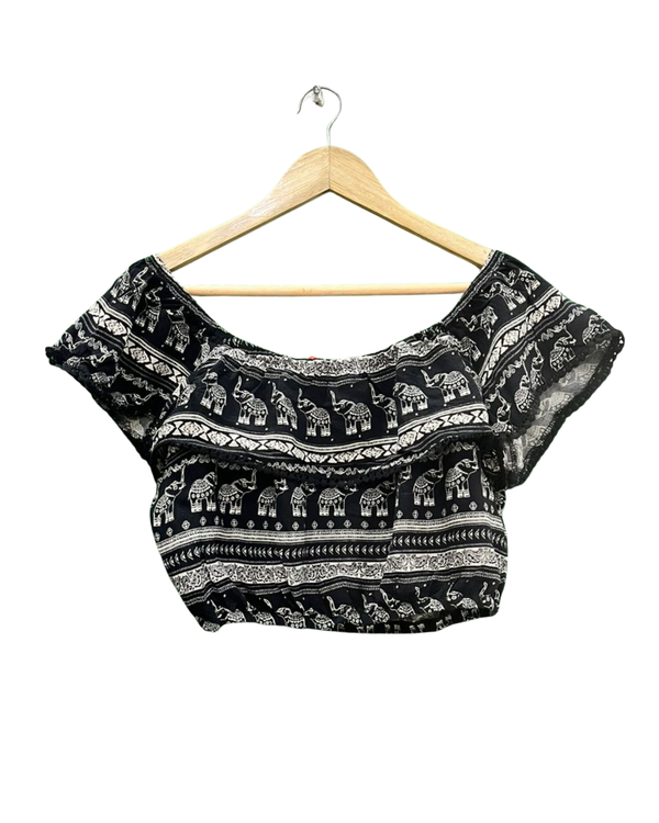 Coachella Elephant Print Crop Top