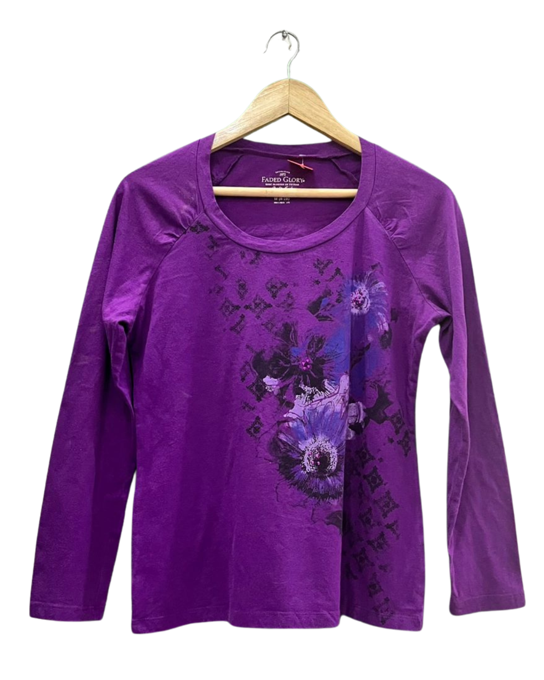 Faded Glory Purple Floral Top