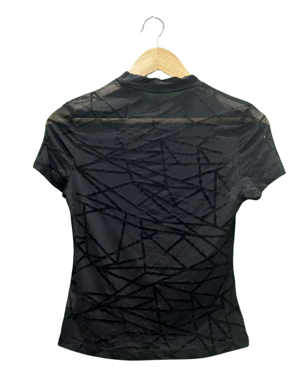 Velvet Pattern Mesh Top
