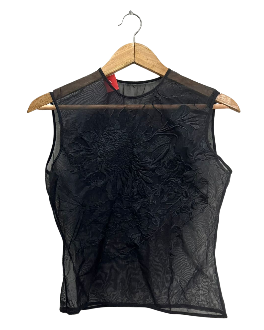 Gothic Floral Embroidered Net Top