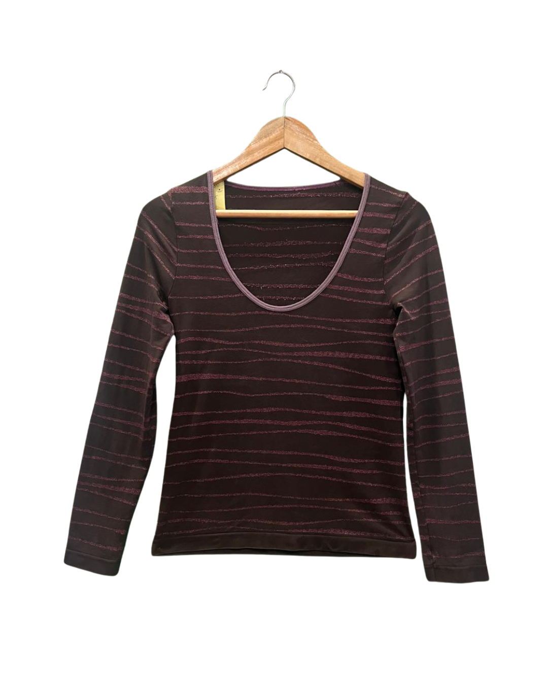 STRIPED SCOOP NECK TOP